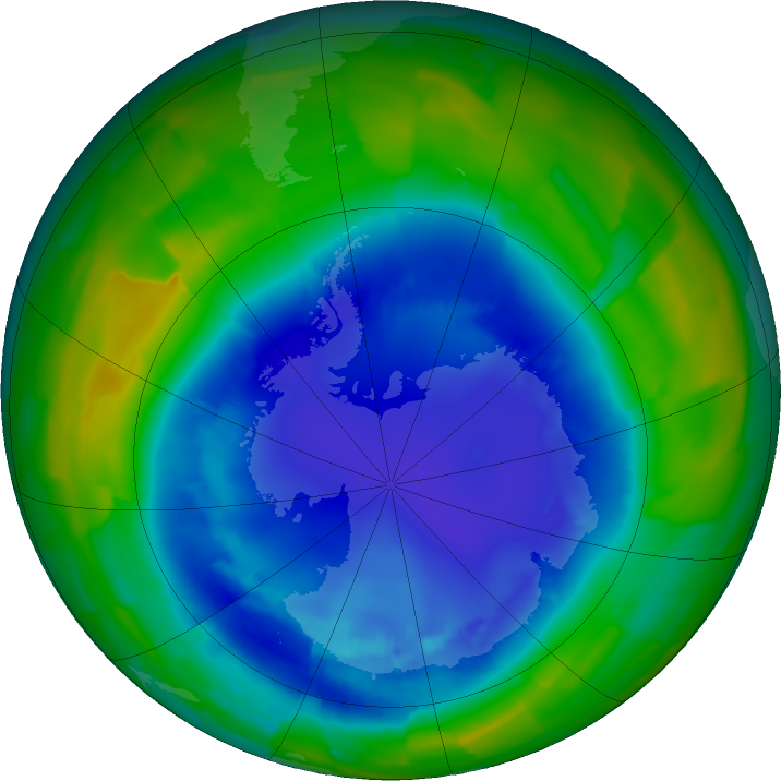Antarctic ozone map for 26 August 2011